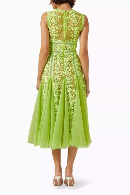 dresses-Heather Embroidered Lace Midi Dress-SD00603182477-Green-S - Sunfere