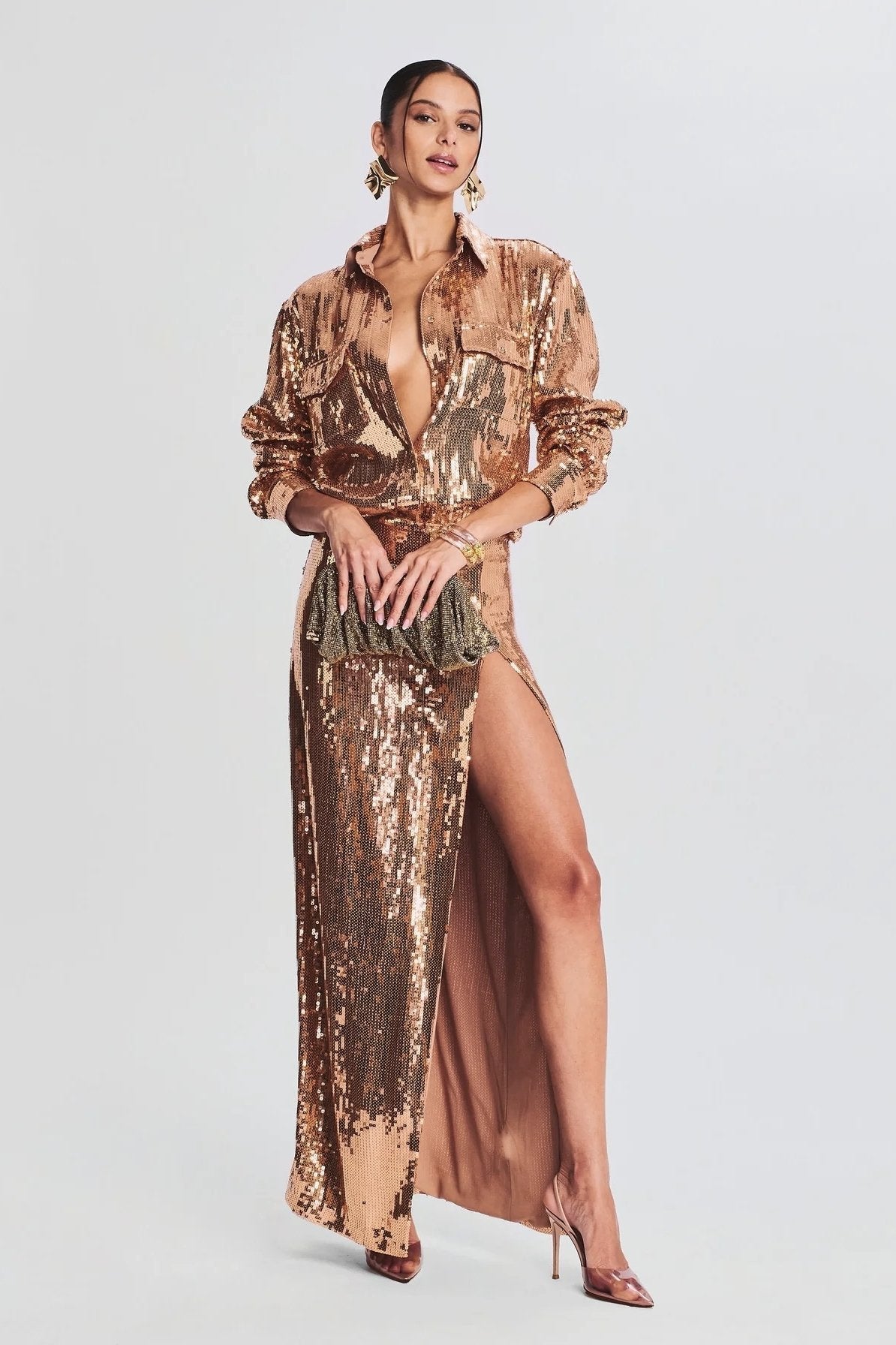 Heloise Sequins High Slit Set – Sunfere