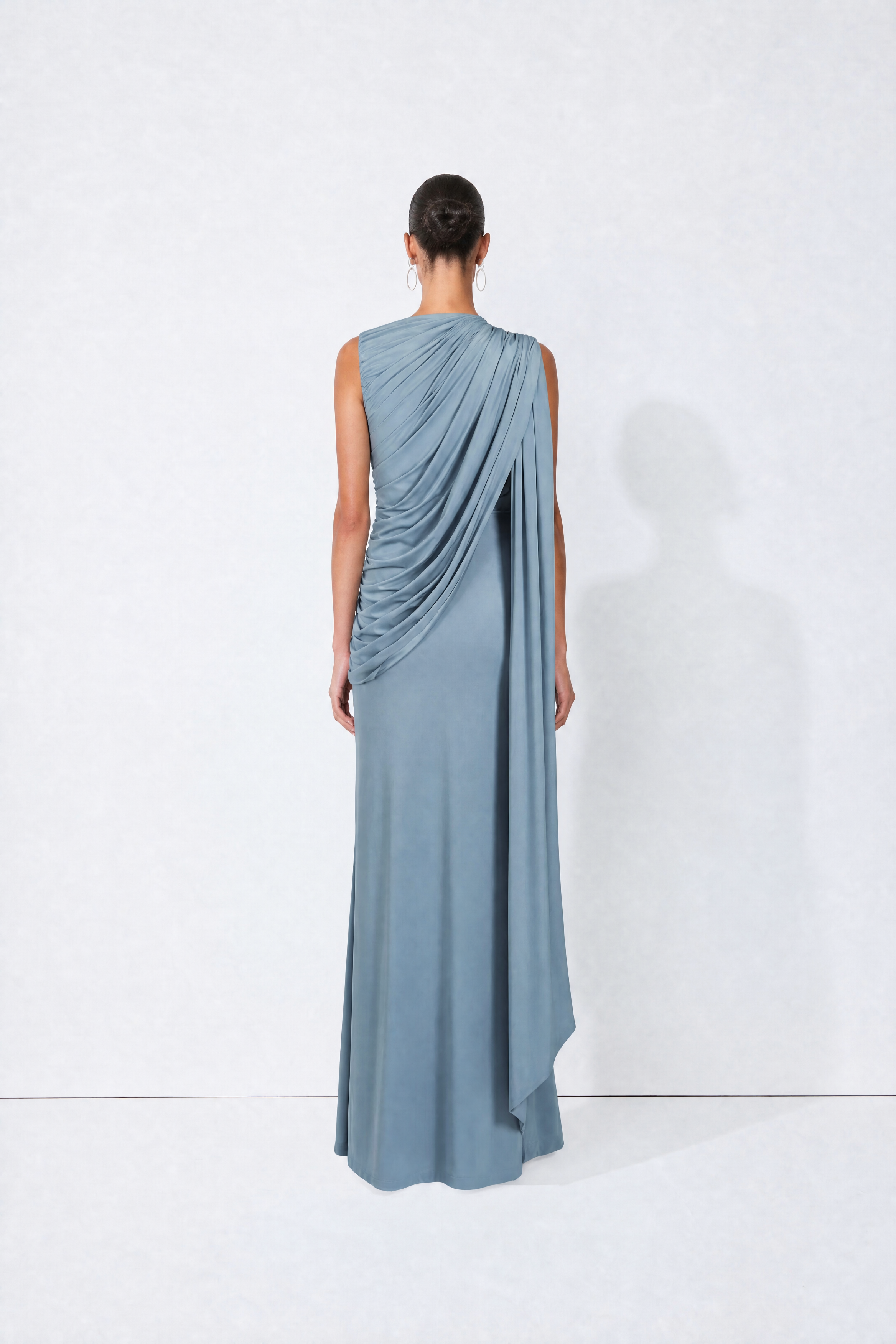 Enchanting Dream Blue Asymmetric Sleeveless Maxi Dress