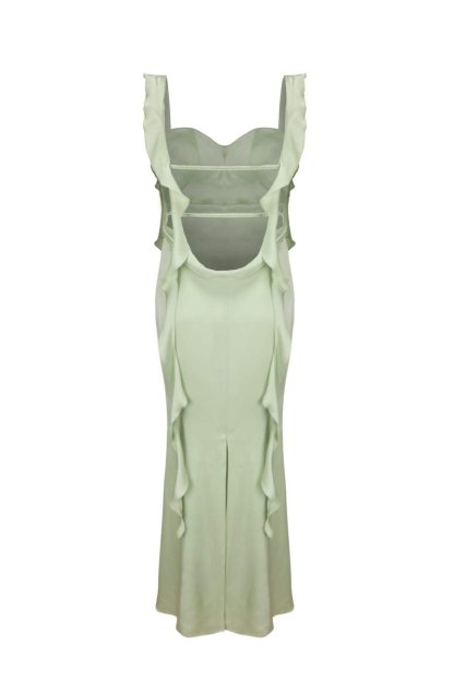dresses-Hilda Ruffle Ribbon Backless Maxi Dress-SD00603252529-Green-S - Sunfere