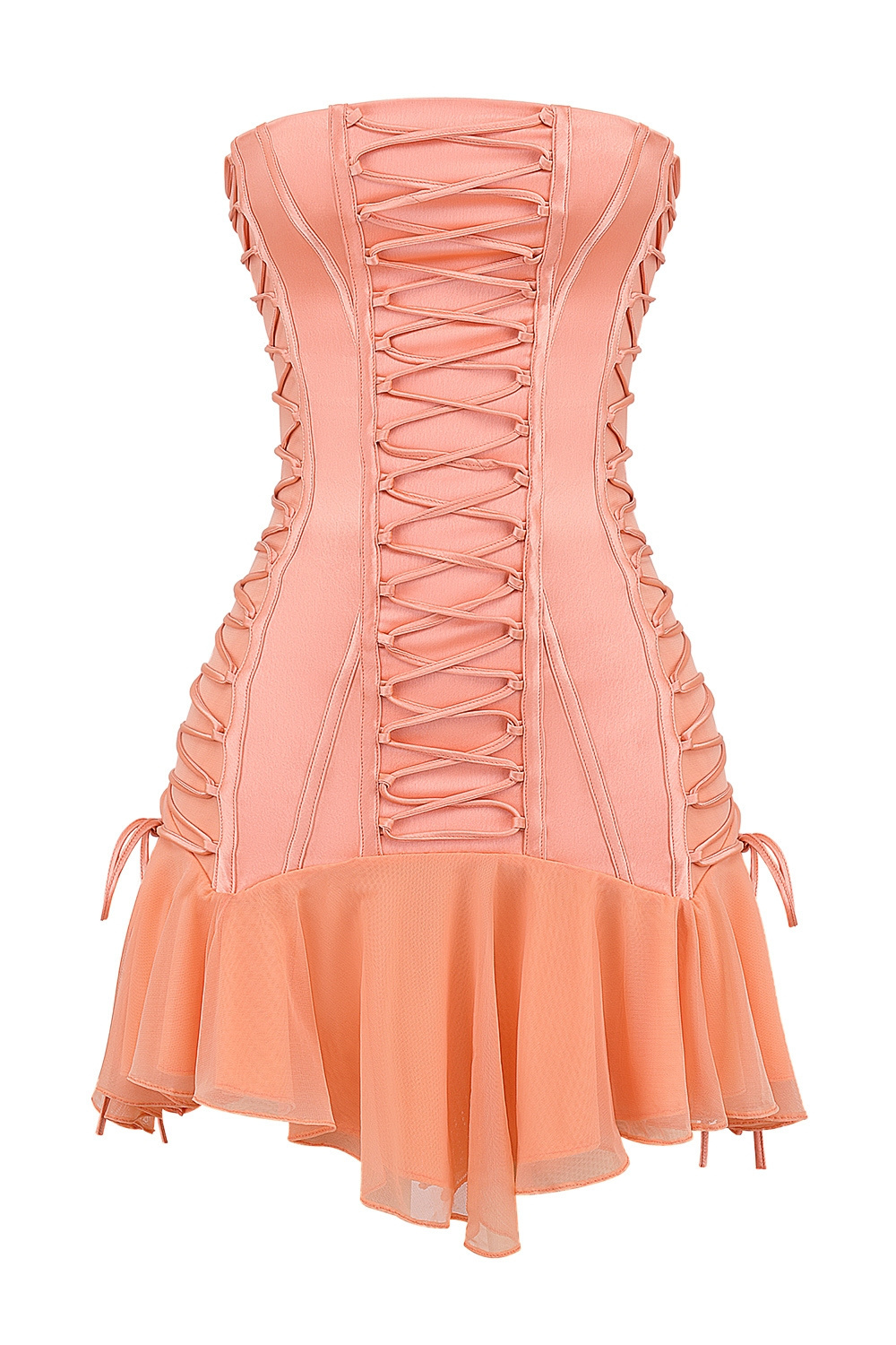 Cornelia Strapless Lace Up Mini Dress