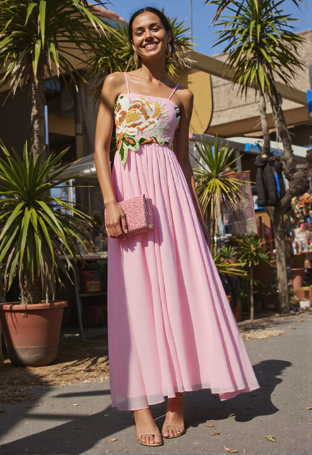 floral dress in vacation