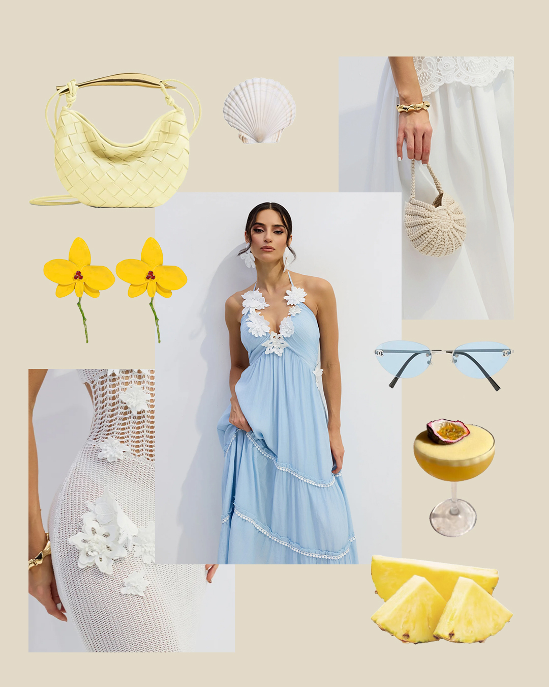 floral applique halter in vacation