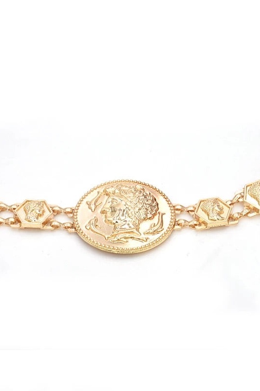 Vintage Portrait Pendant Chain Belt