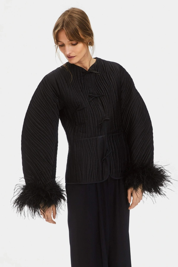 Griselda Feather Textured Jacket-Sunfere – sunfere