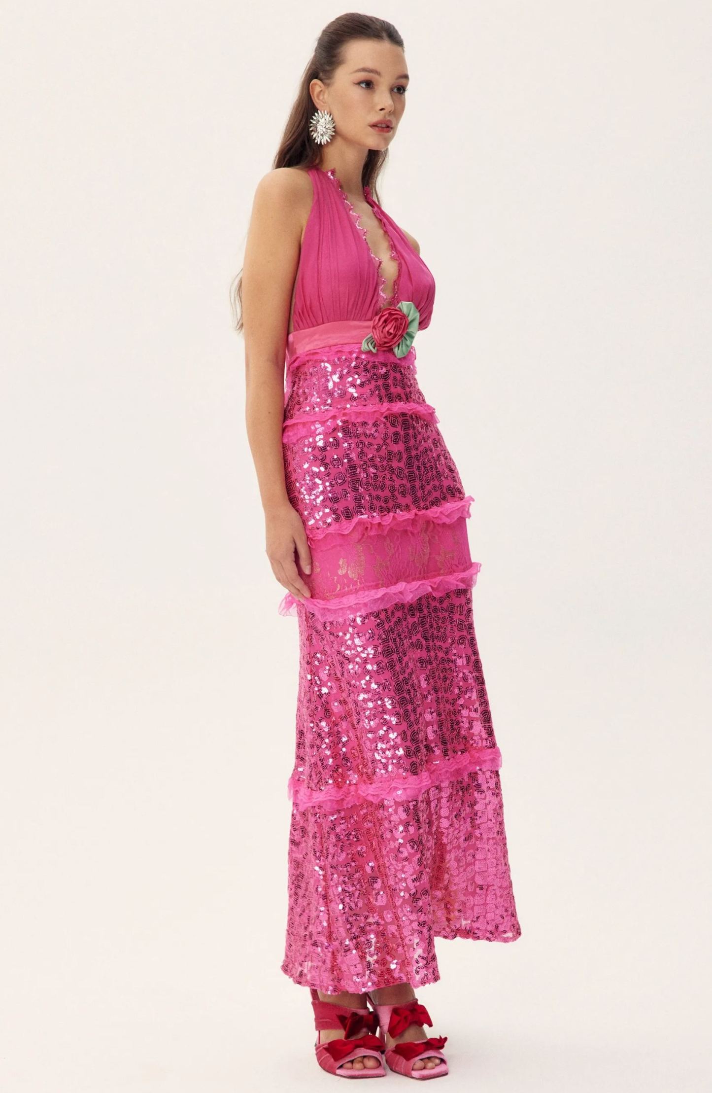 Sara Halter Sequin Embellished Maxi Dress-Sunfere
