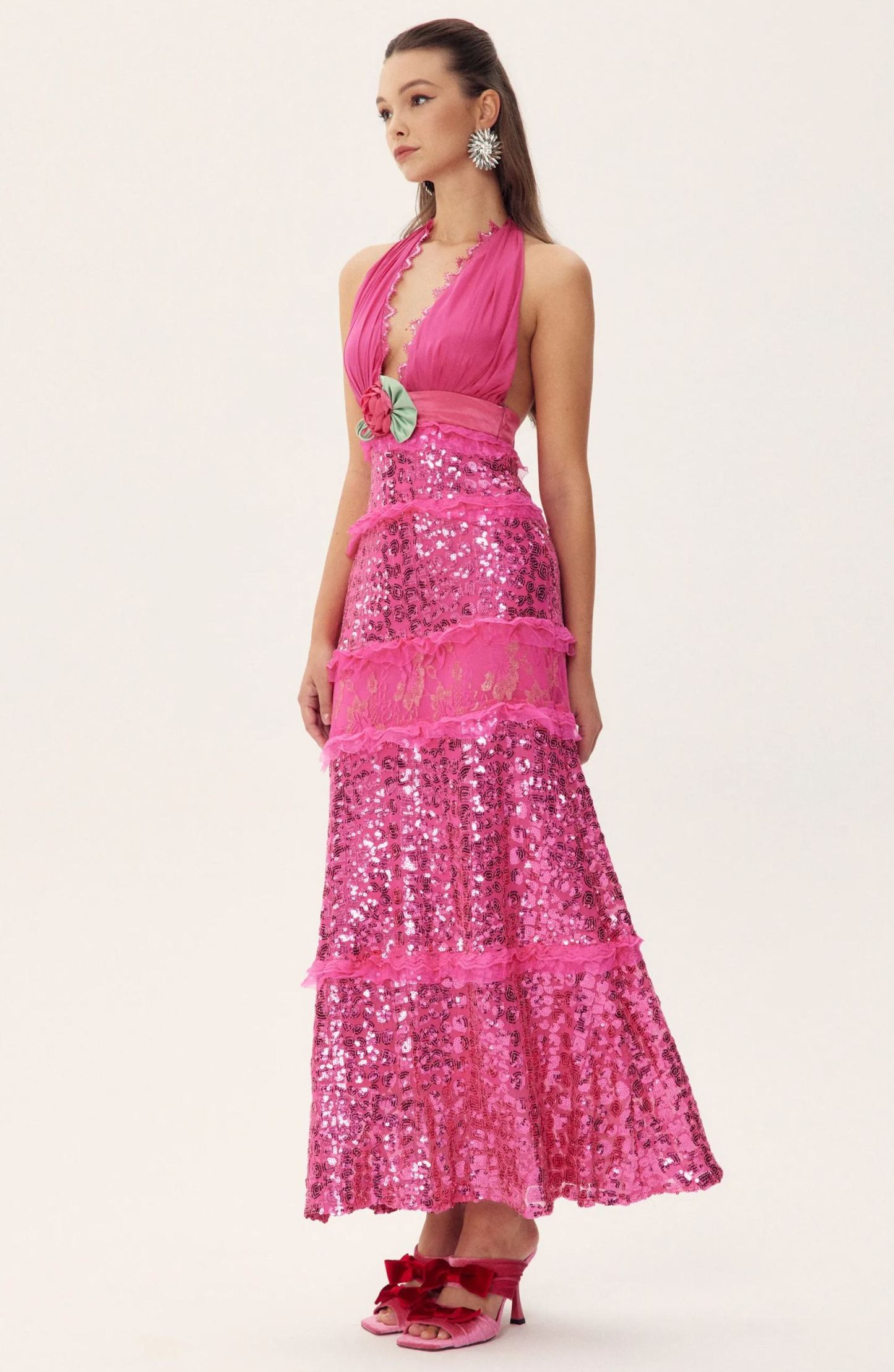Sara Halter Sequin Embellished Maxi Dress-Sunfere