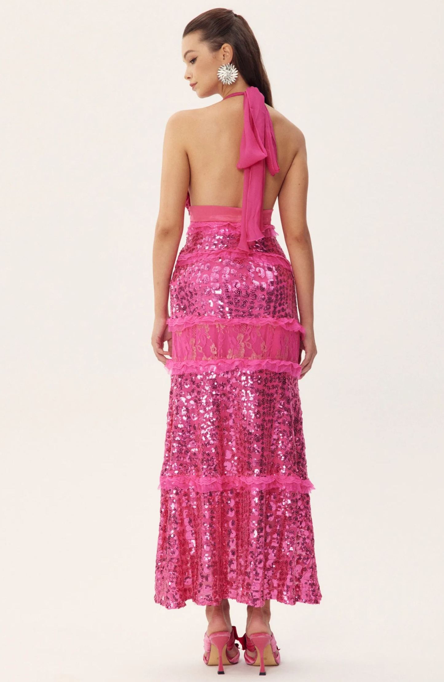 Sara Halter Sequin Embellished Maxi Dress-Sunfere