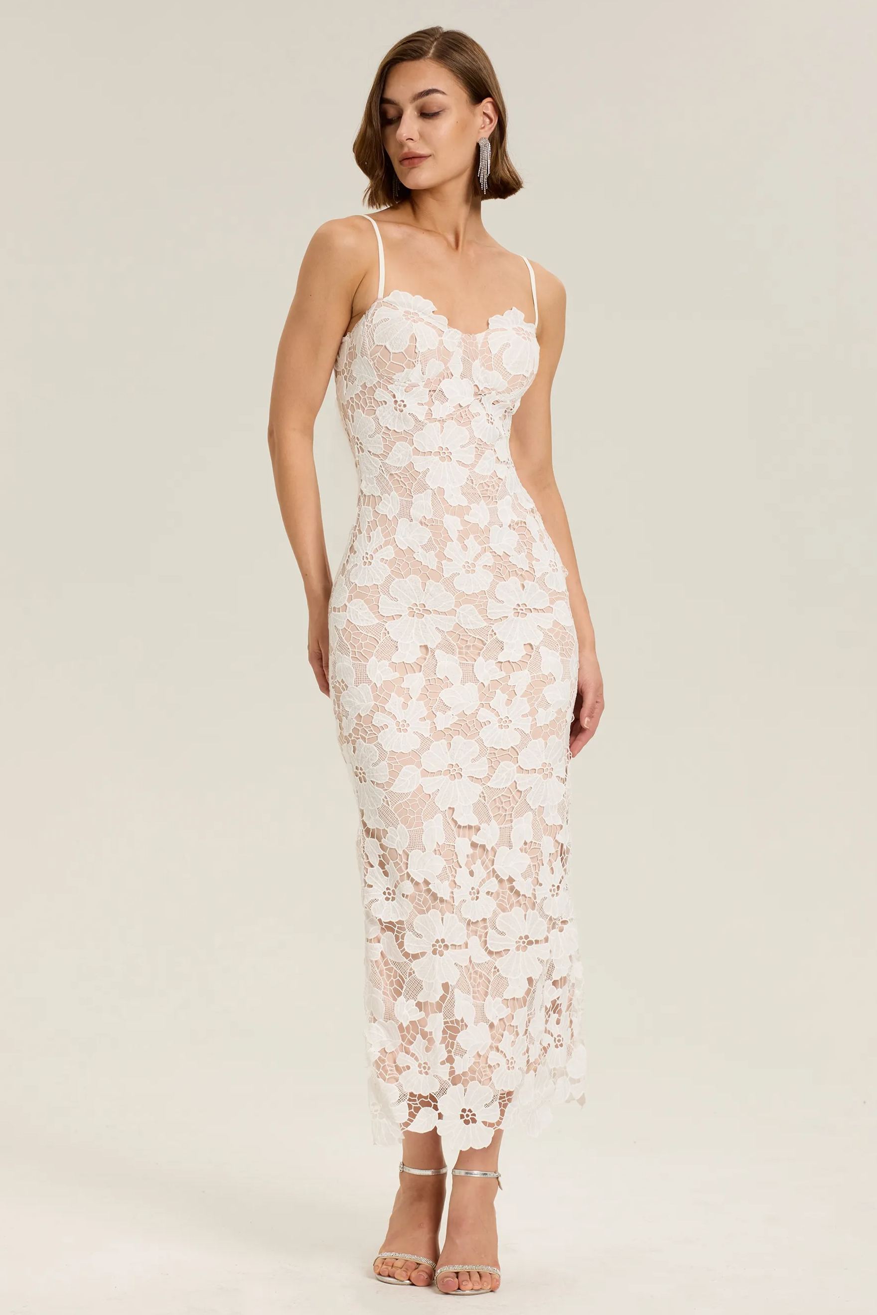 Amanda Floral Embroidered Lace Maxi Dress