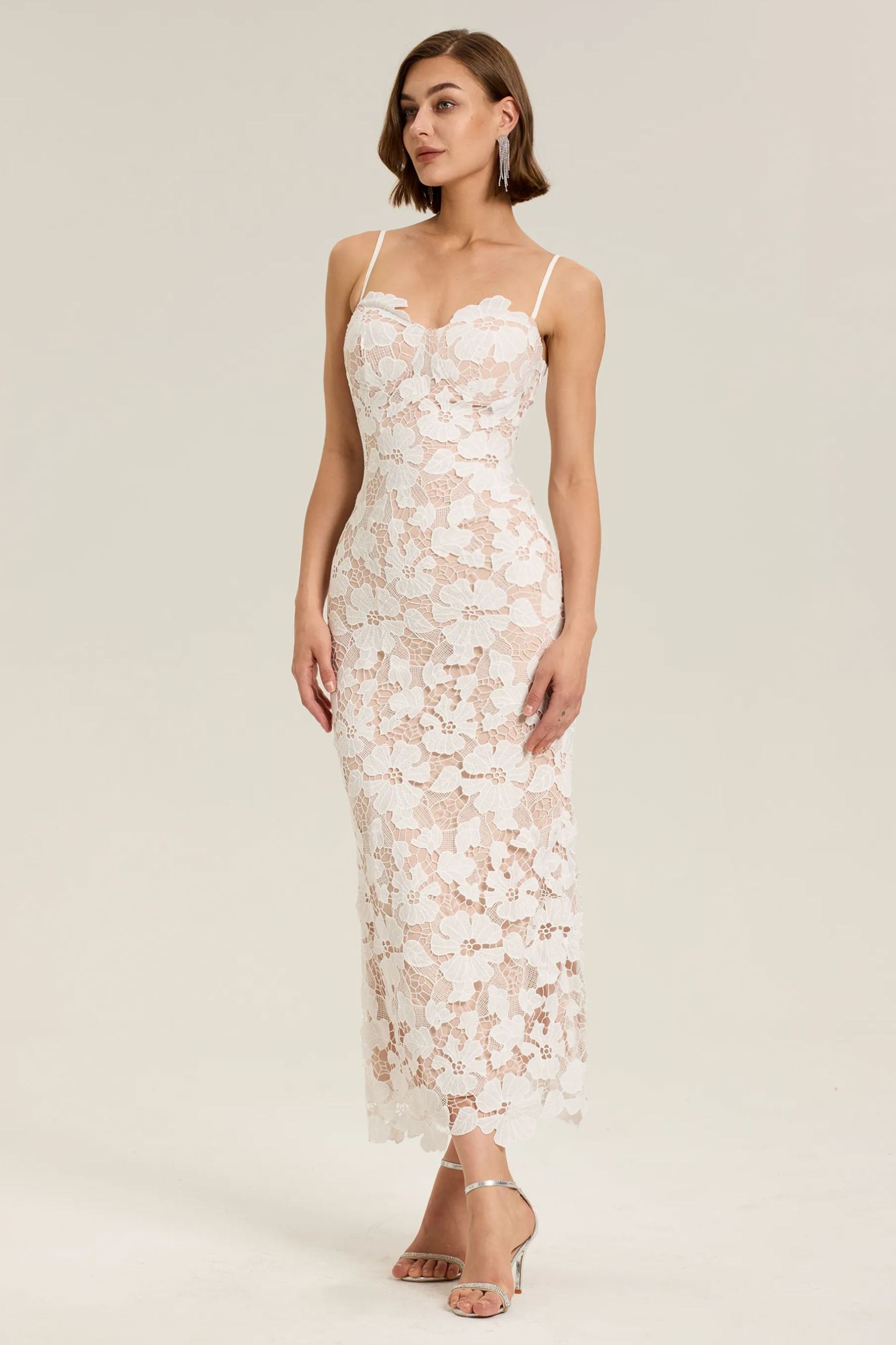 Amanda Floral Embroidered Lace Maxi Dress-Sunfere