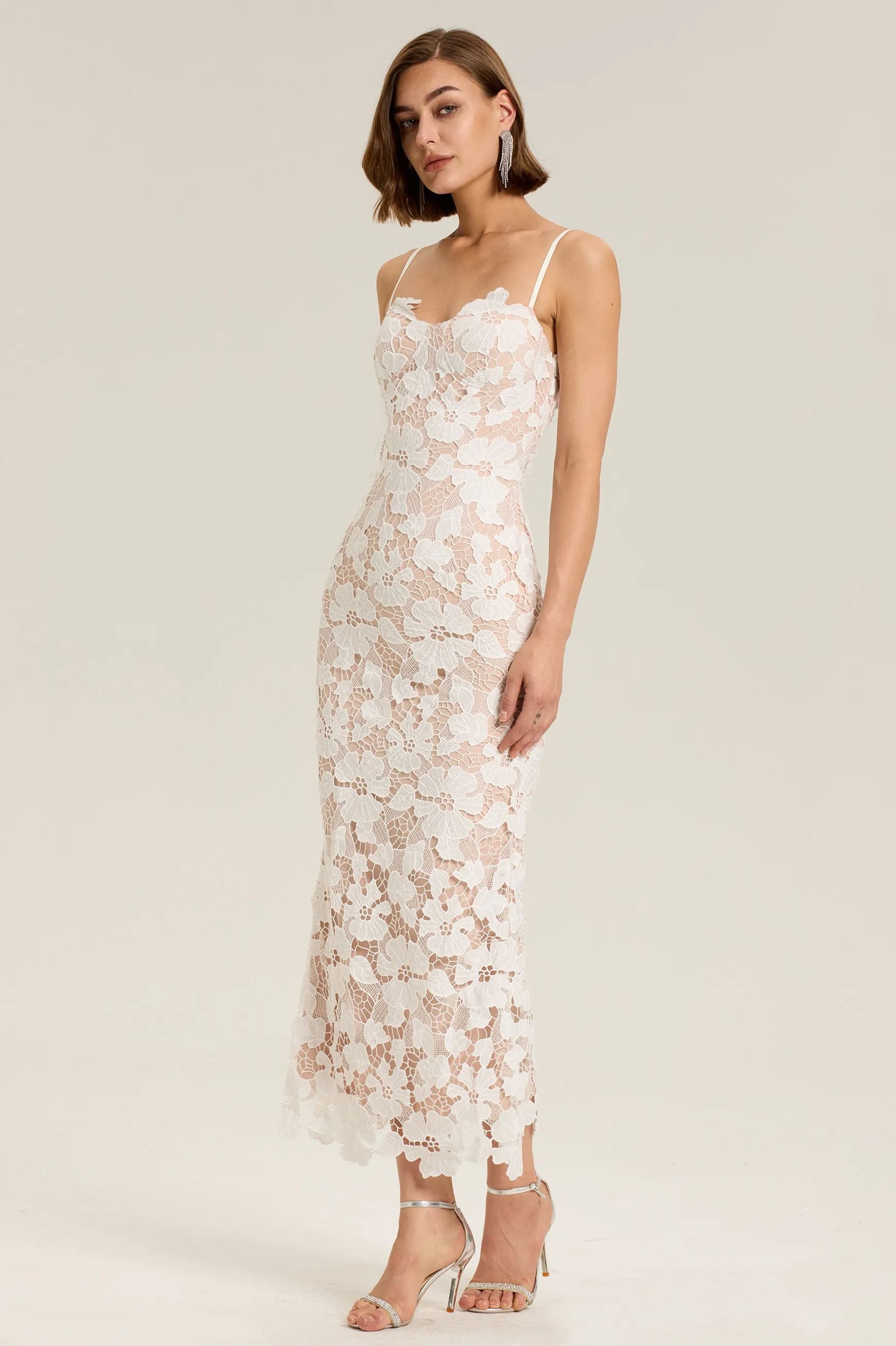 Amanda Floral Embroidered Lace Maxi Dress-Sunfere