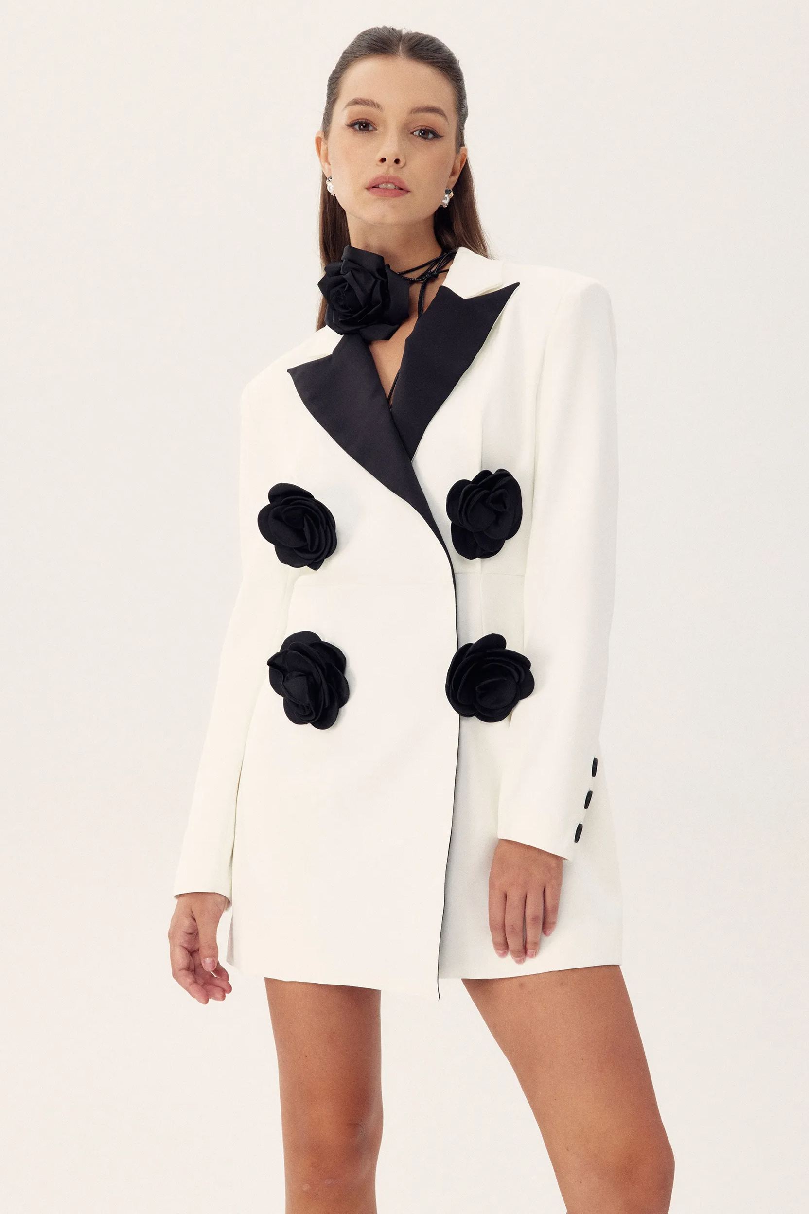 Letitia Floral Contrast Blazer Mini Dress