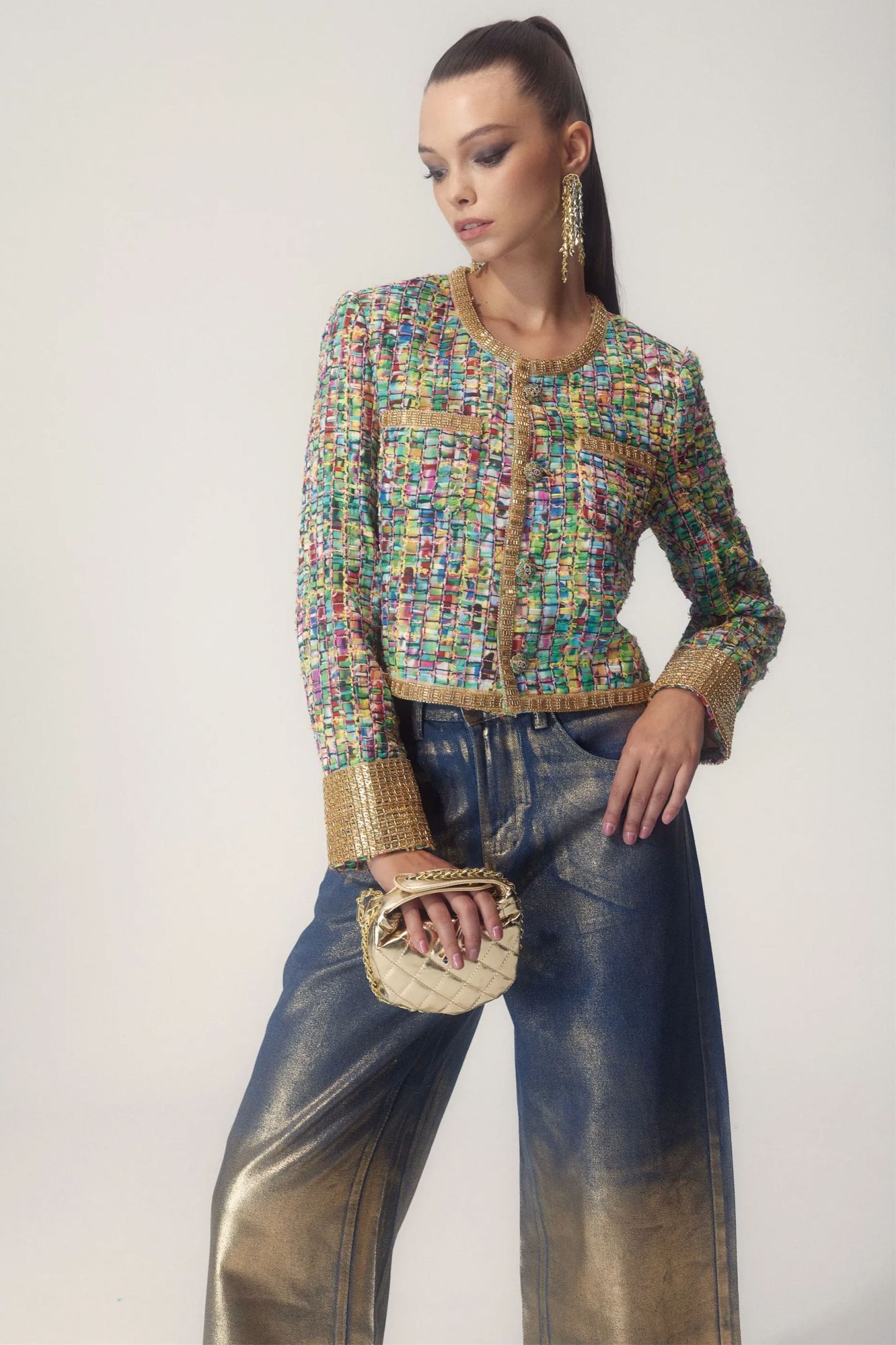 Valentina Printed Bead-embellished Jacket-Sunfere