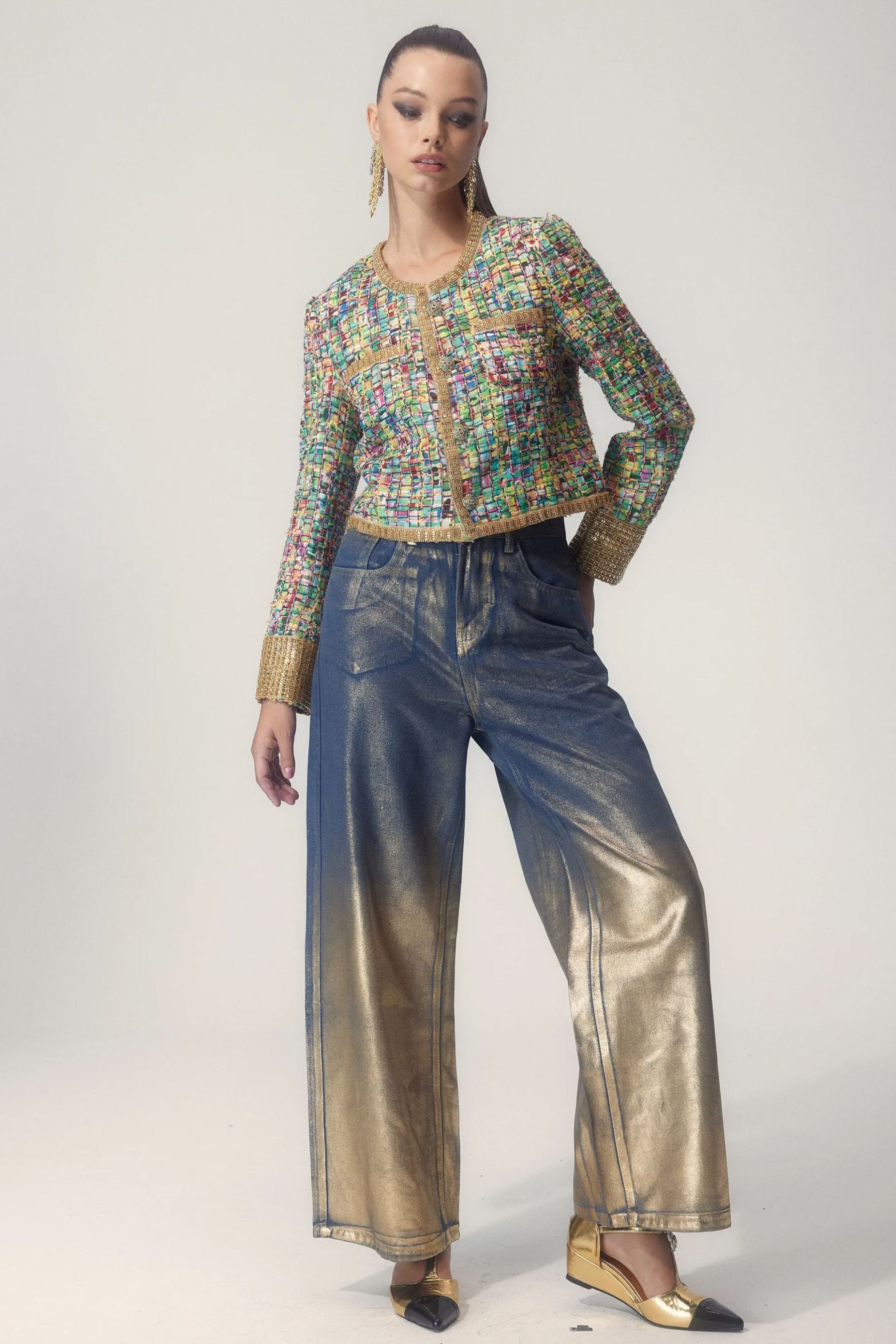 Valentina Printed Bead-embellished Jacket-Sunfere