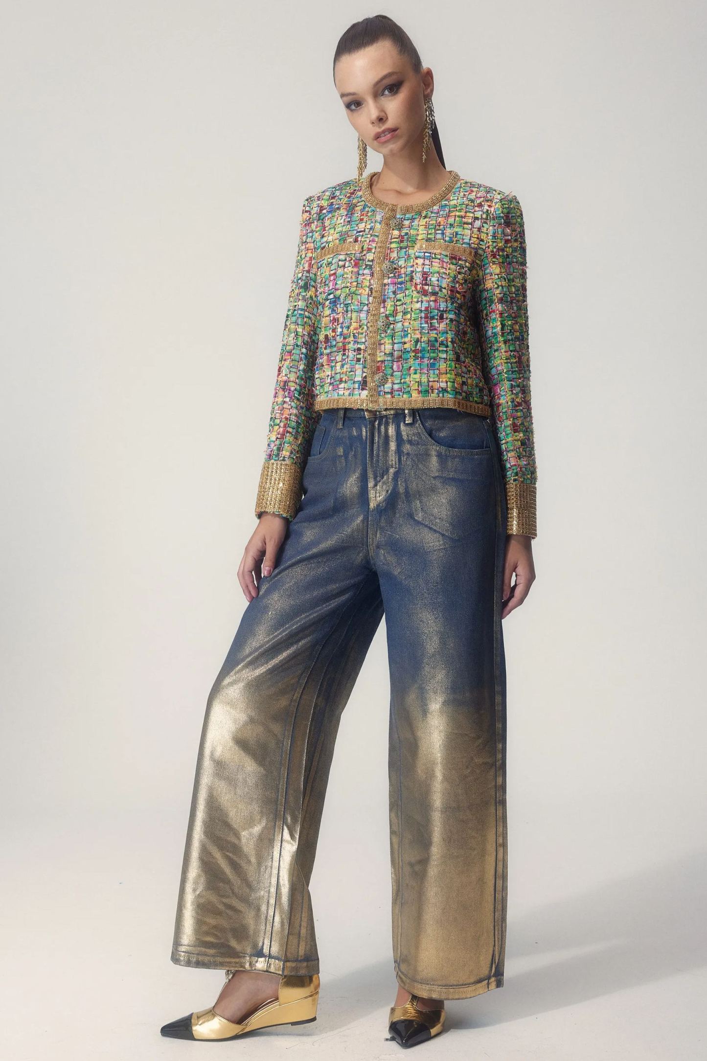 Valentina Printed Bead-embellished Jacket-Sunfere