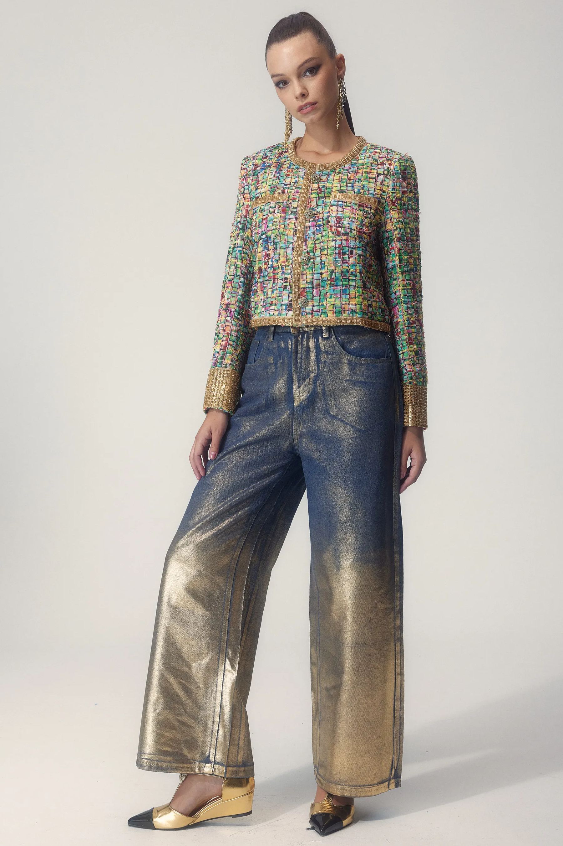 Valentina Printed Bead-embellished Jacket-Sunfere