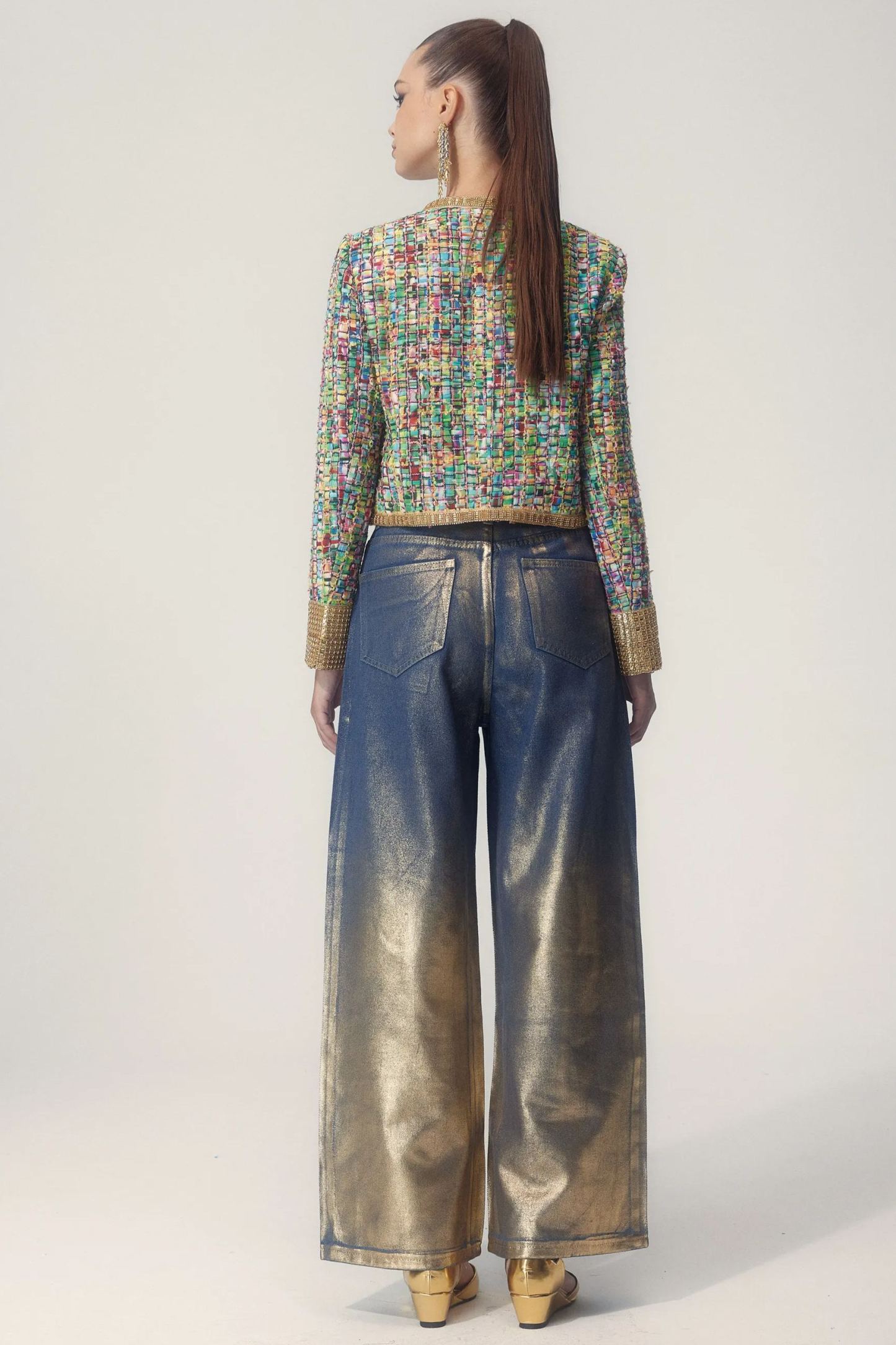 Valentina Printed Bead-embellished Jacket-Sunfere