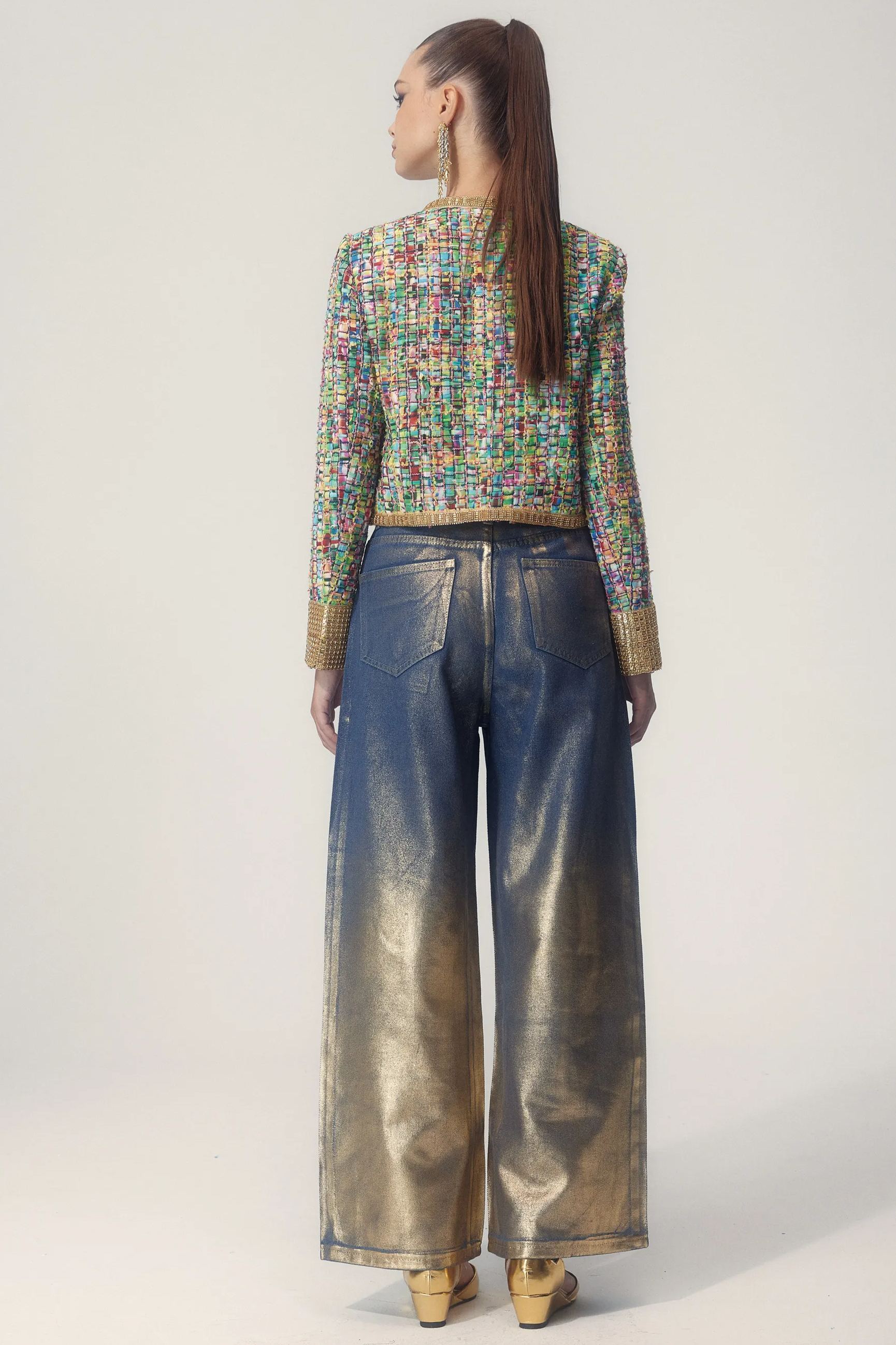 Valentina Printed Bead-embellished Jacket-Sunfere