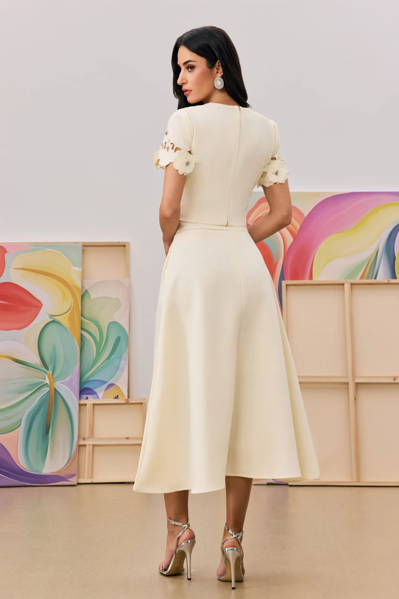 Elsie Floral Applique Top & Skirt Set