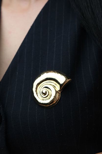 Spiral Shell Brooch