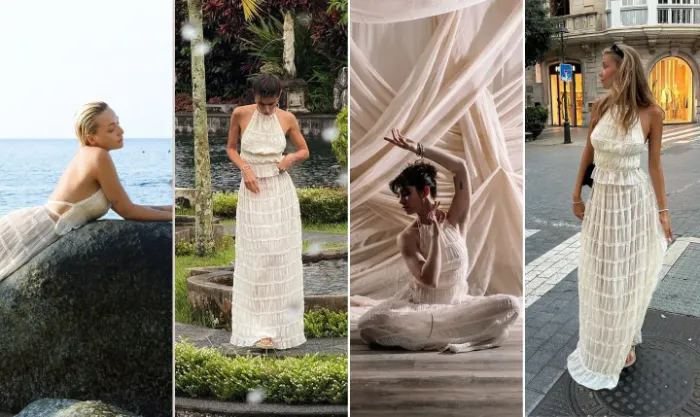 Backless Pleated Set in Vacation