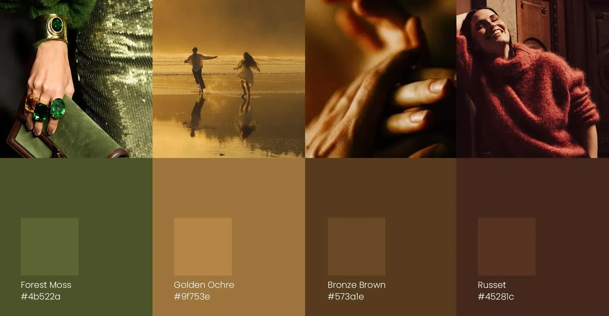 Terracotta, Olive, Beige and Emerald wedding guest dresses