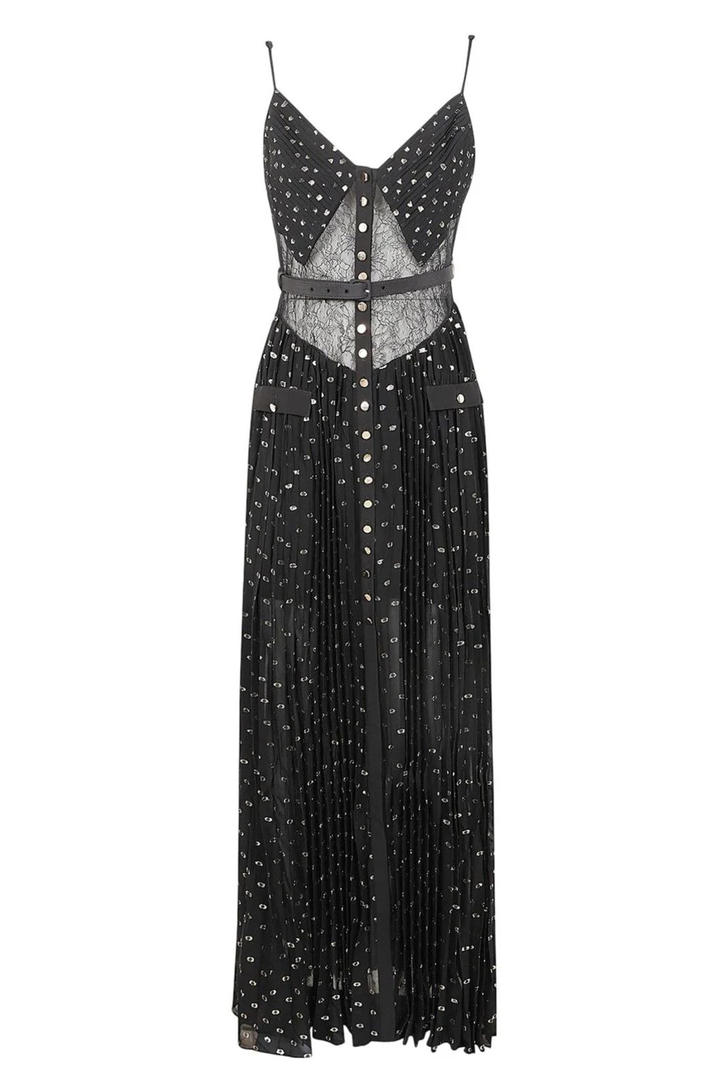 Andrea V-neck Semi-sheer Chiffon Maxi Dress