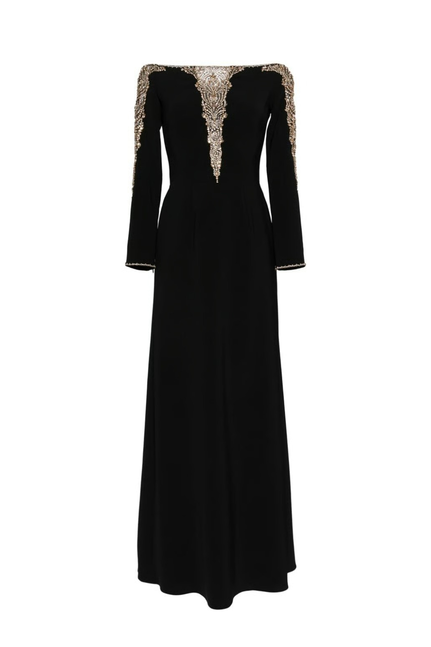 Laila Rhinestone Embellished Off Shoulder Maxi Dress