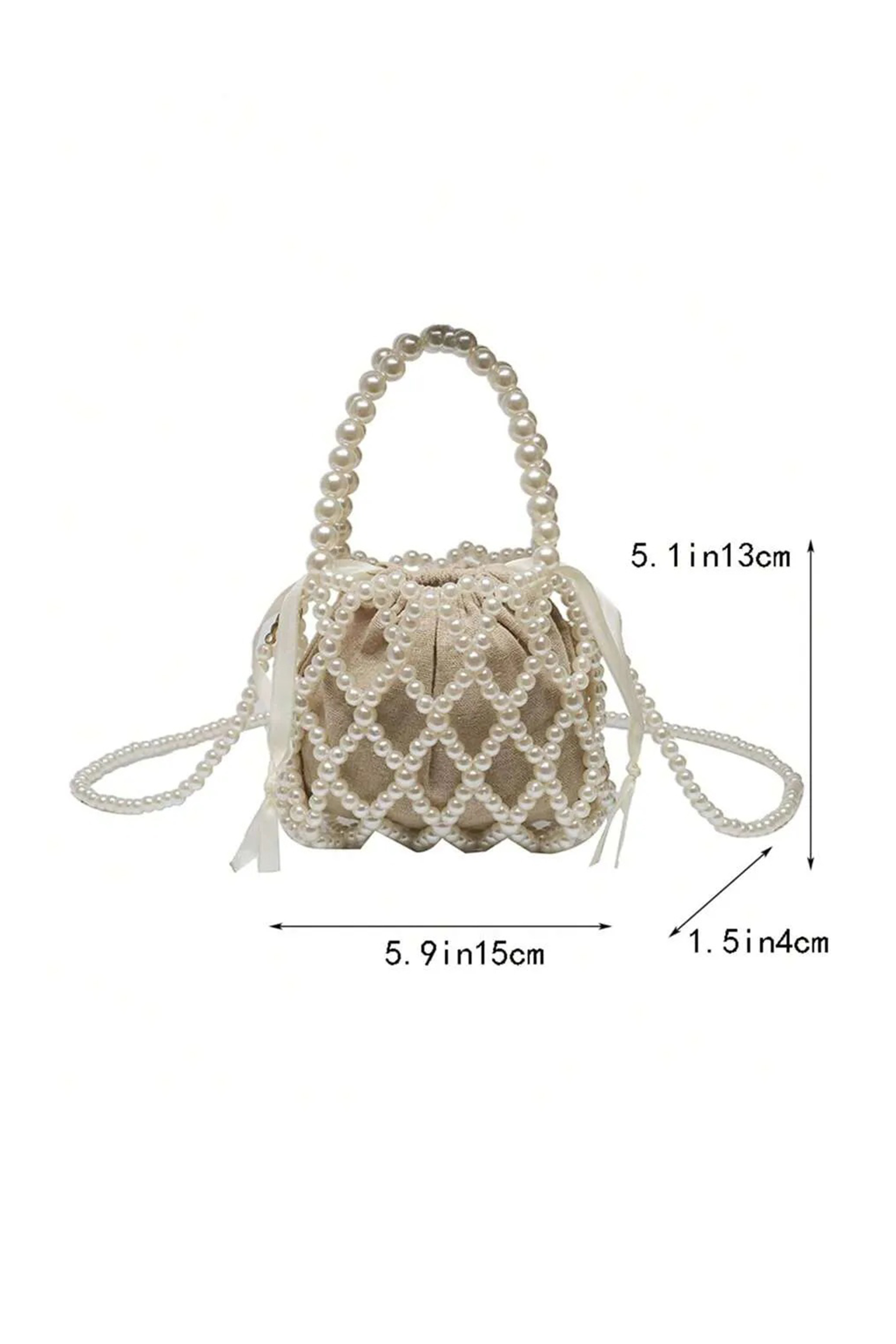 Pearl Beaded Drawstring Handbag