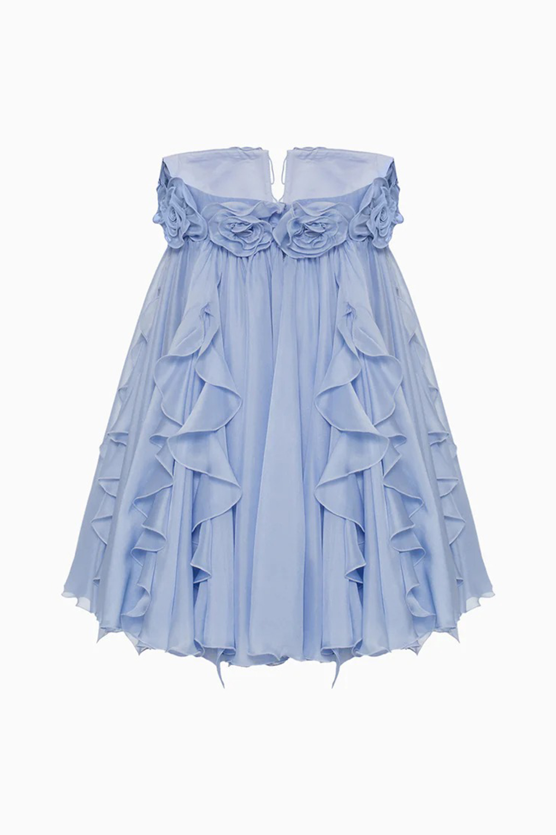 Dreamy Inspiration Blue Floral Embellished Strapless Mini Dress