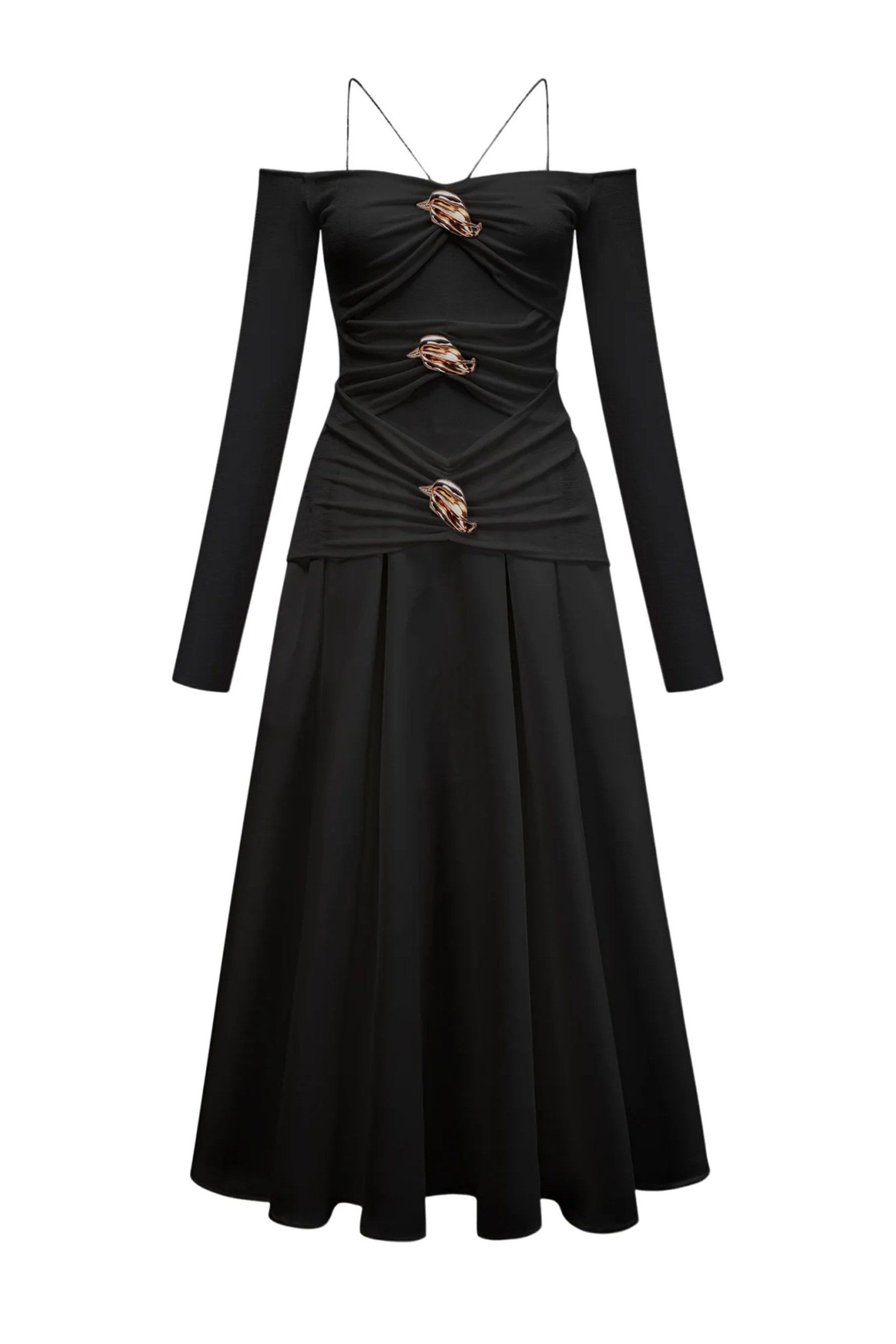 Katherine Off Shoulder Spaghetti Strap Maxi Dress