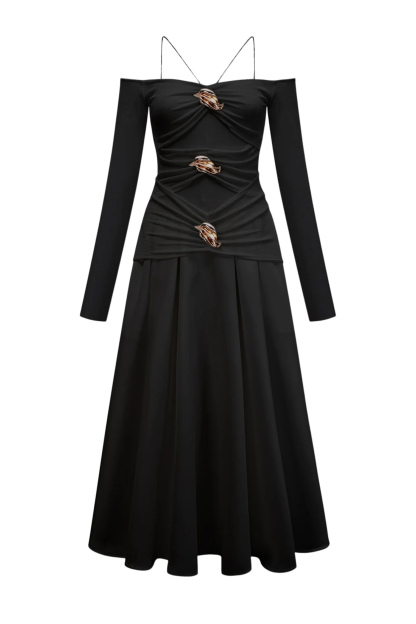 Katherine Off Shoulder Spaghetti Strap Maxi Dress