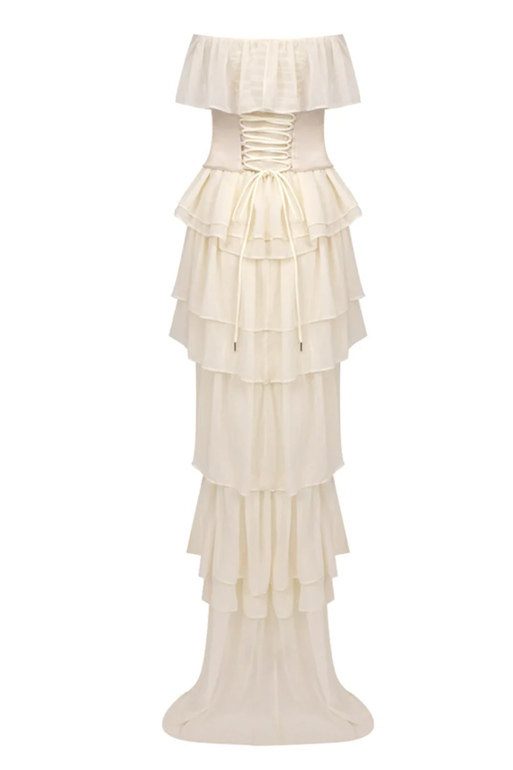 Letitia Layered Ruffle Corset Maxi Dress