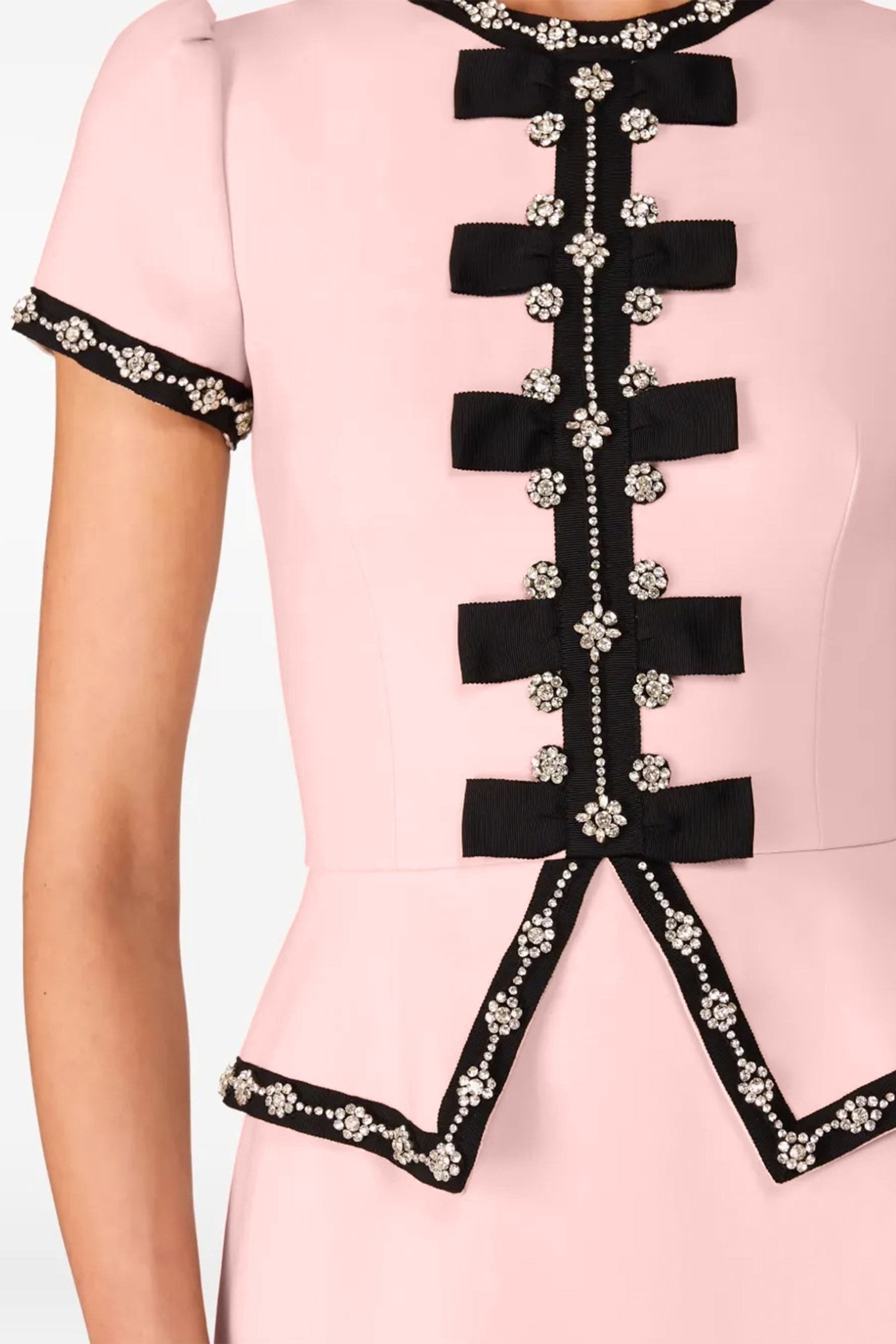 Unforgettable Girl Pink Contrast Trim Short Sleeve Midi Dress