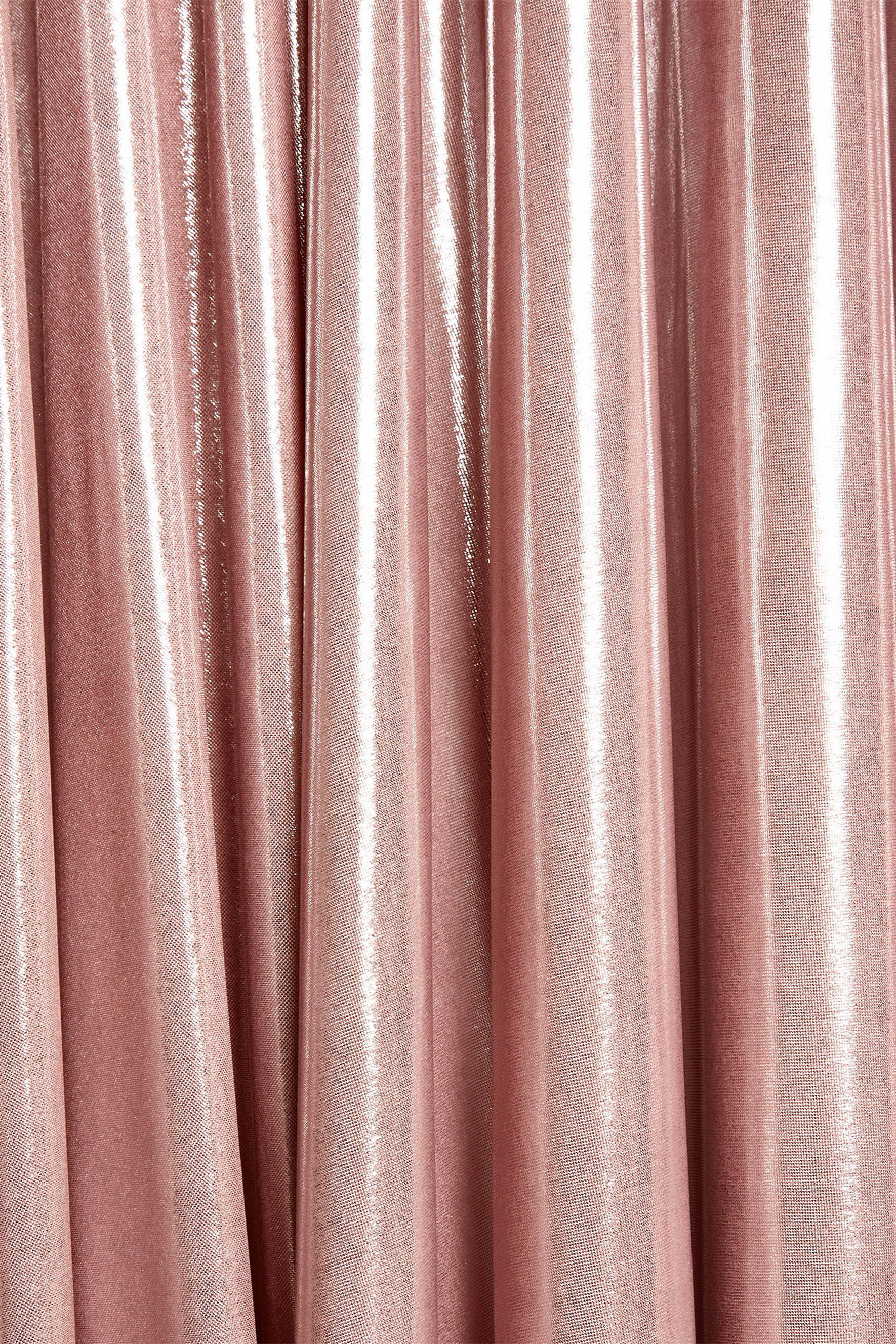 Candlelight Dream Pink Metallic Twisted Bodice Maxi Dress