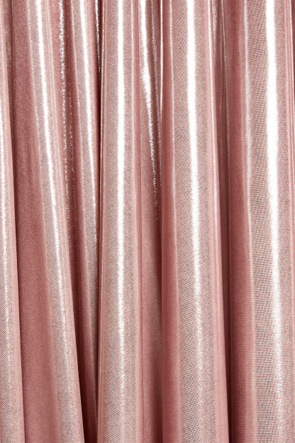 Candlelight Dream Pink Metallic Twisted Bodice Maxi Dress