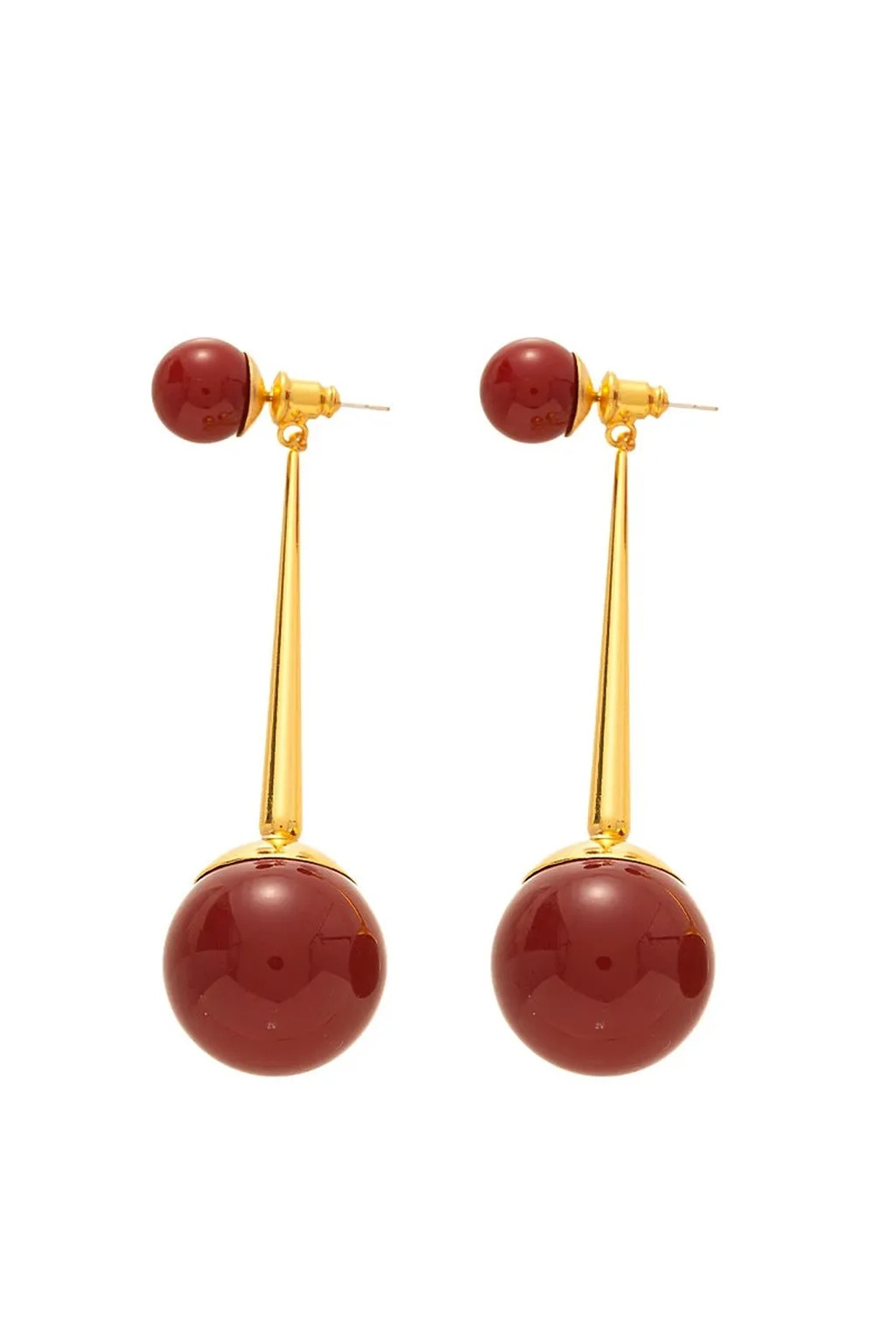 Double Bead Drop Earrings