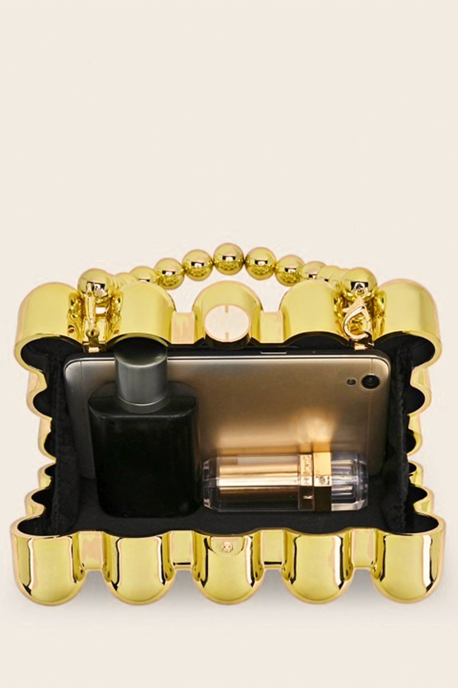 Metal Ball Beaded Clutch Bag