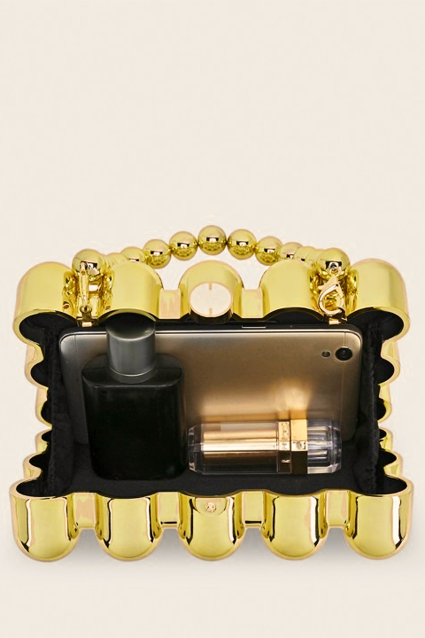 Metal Ball Beaded Clutch Bag