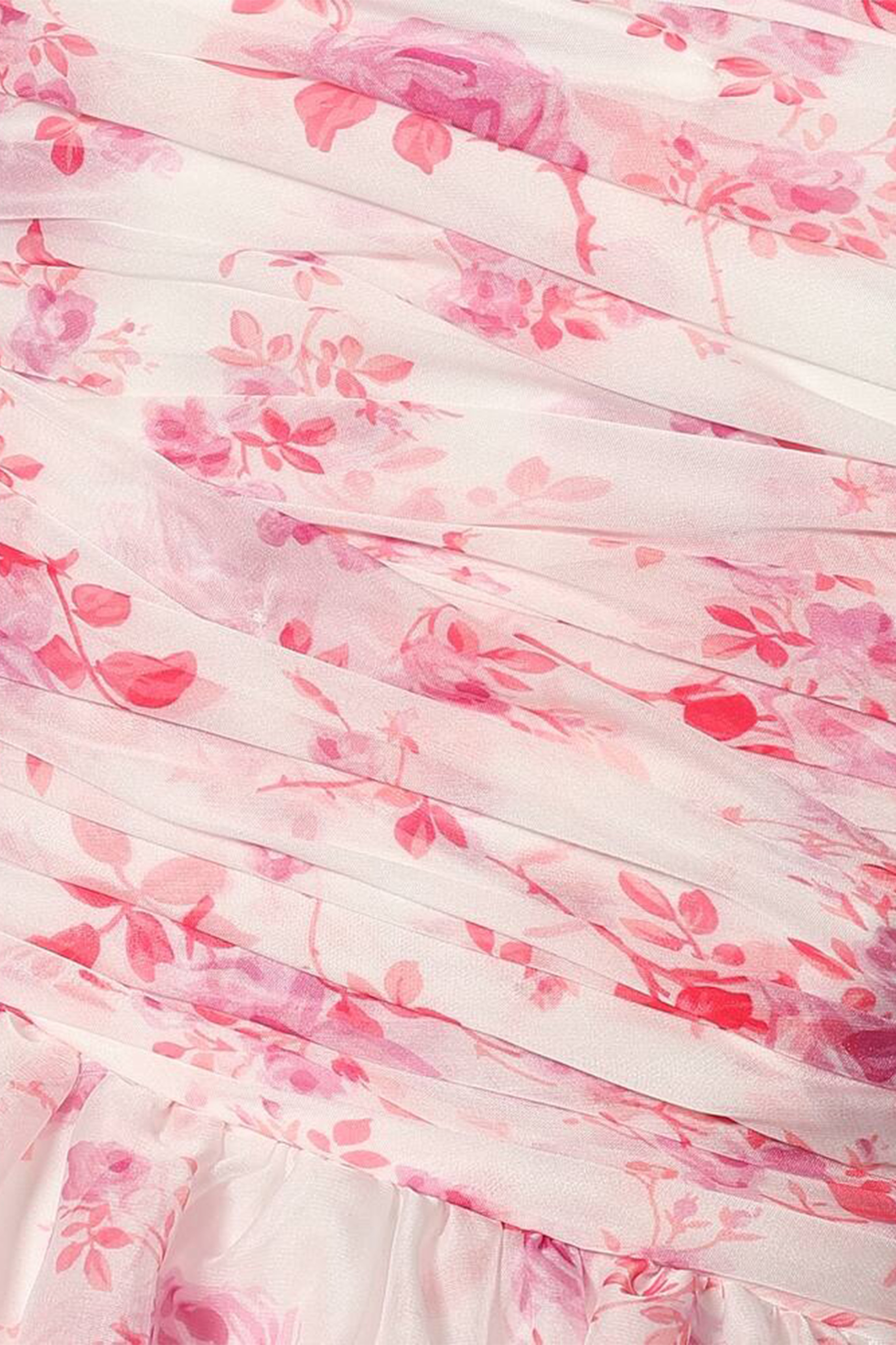 Like An Angel Pink Floral Print Tiered Ruffle Mini Dress