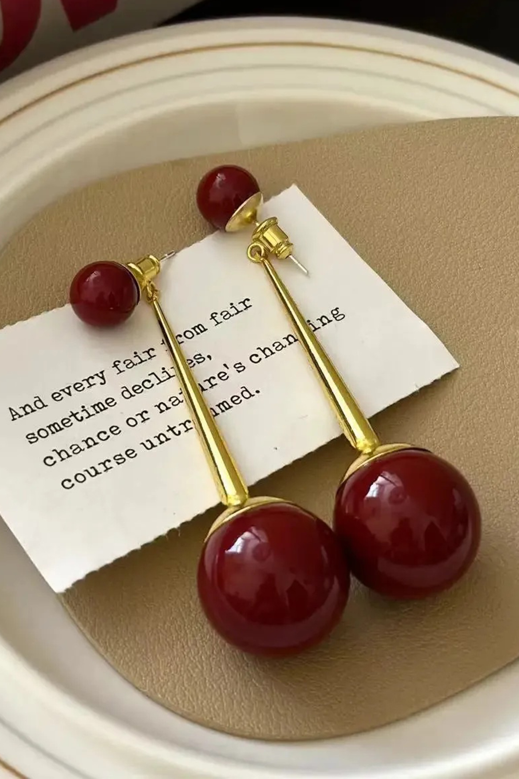 Double Bead Drop Earrings