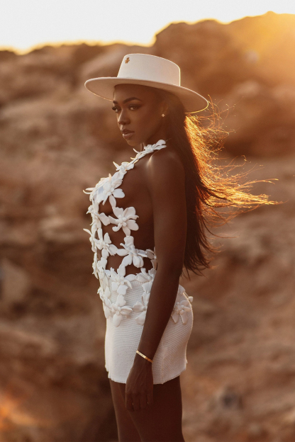 Lorraine Floral Applique V-neck Top