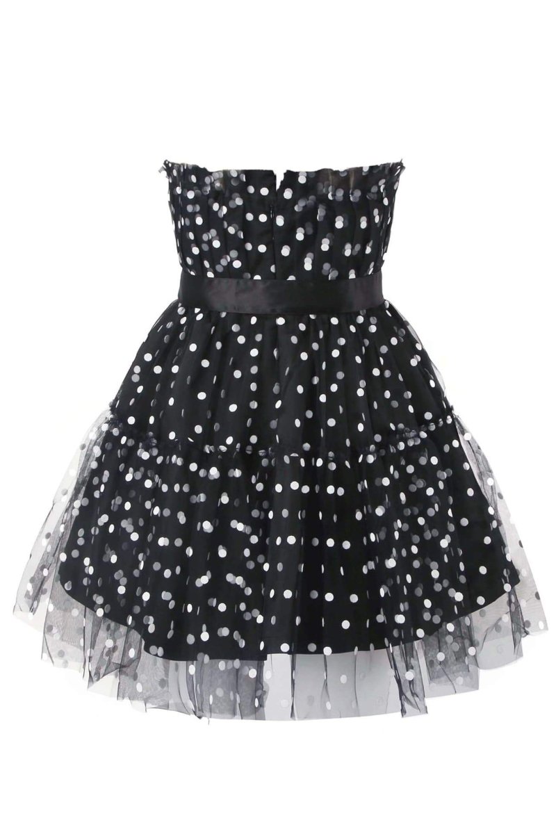 dresses-Ina Polka Dot Tulle Mini Dress-SD00605212828-Black-S - Sunfere