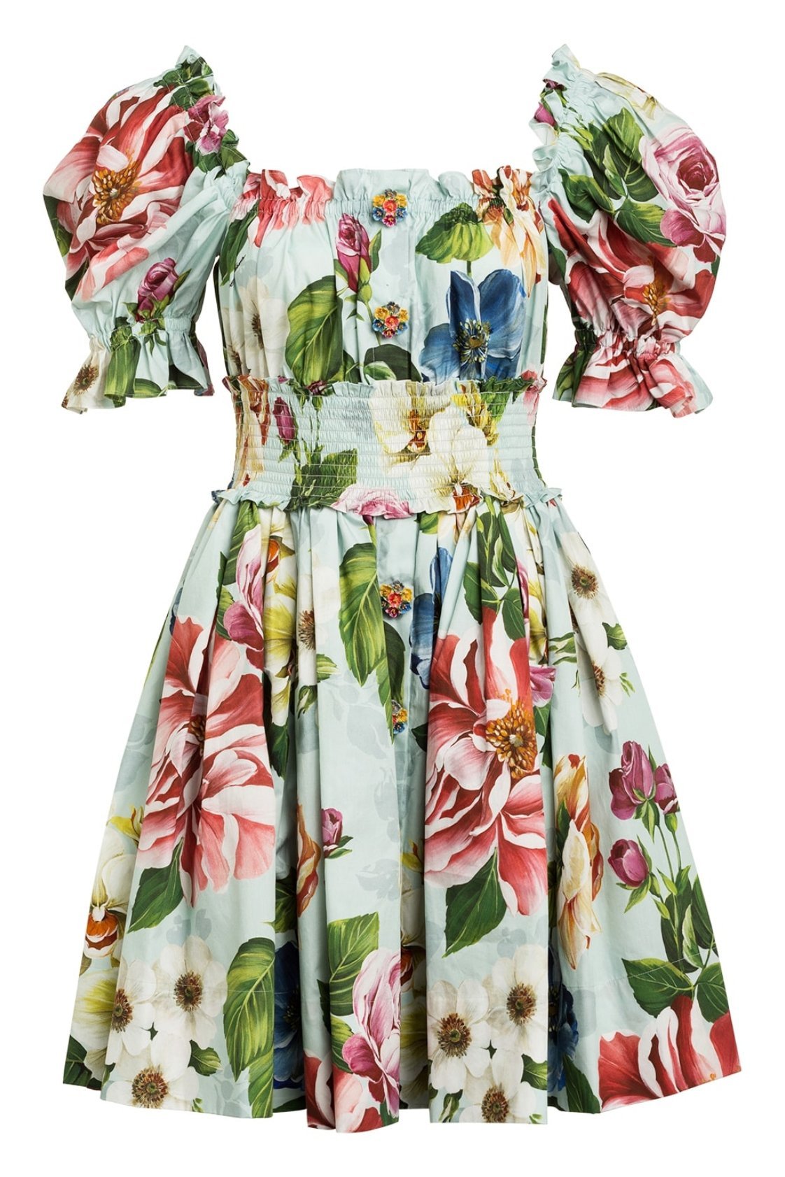 dresses-Ivy Printed Shirred Bodice Flare Mini Dress-SD00202262320-Multi-S - Sunfere