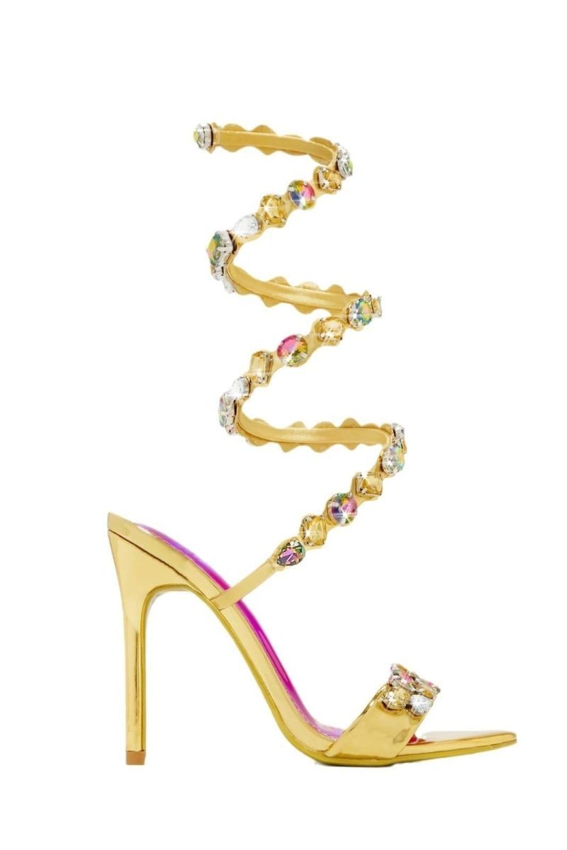 Ivy Rhinestone Ankle Wrap Stiletto Heel-Sunfere