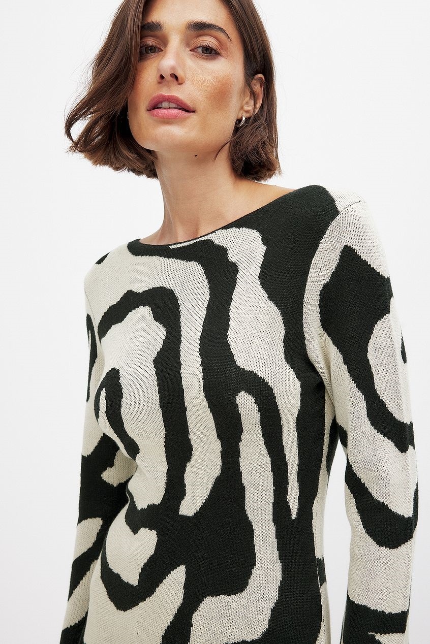 Elaine Zebra Print Knitted Maxi Dress