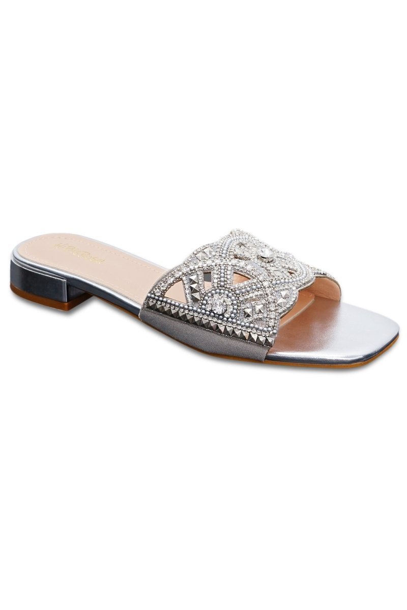 shoes-Janet Embellished Diamond Slide Sandals-SSH00603292568-Silver-37 - Sunfere