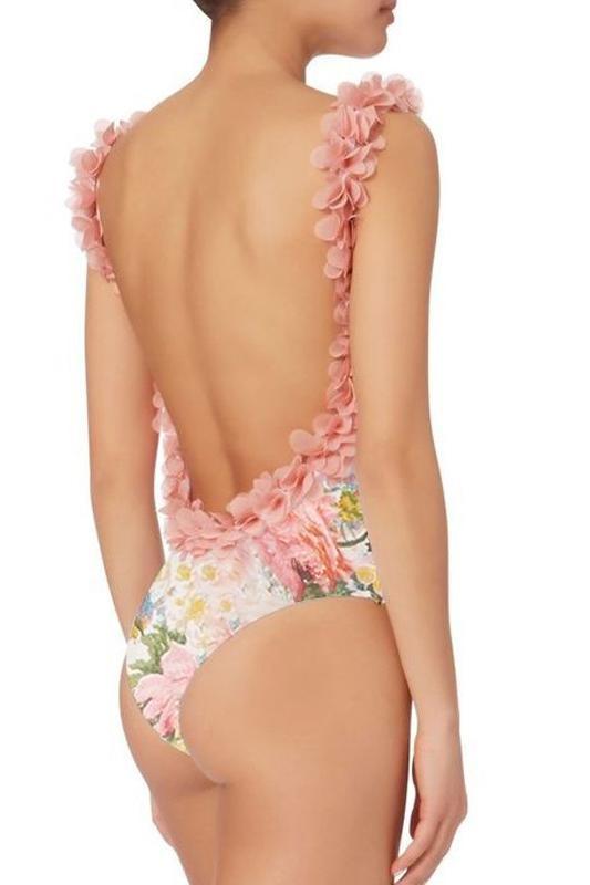 Jean Printed Ruffle Twp-pieces Swim Set-Sunfere