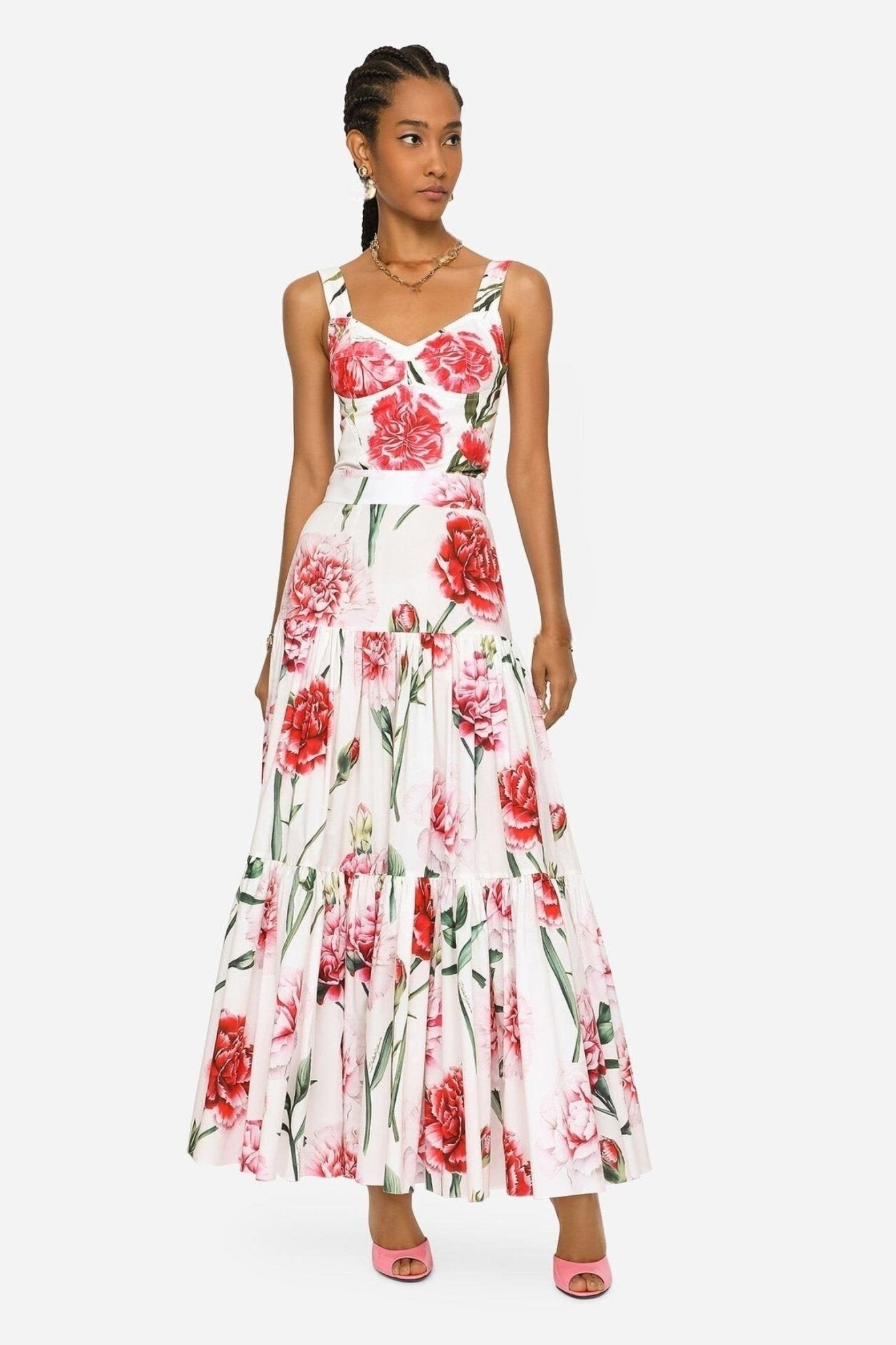 Jemima Printed Tiered Strap Maxi Set-Sunfere