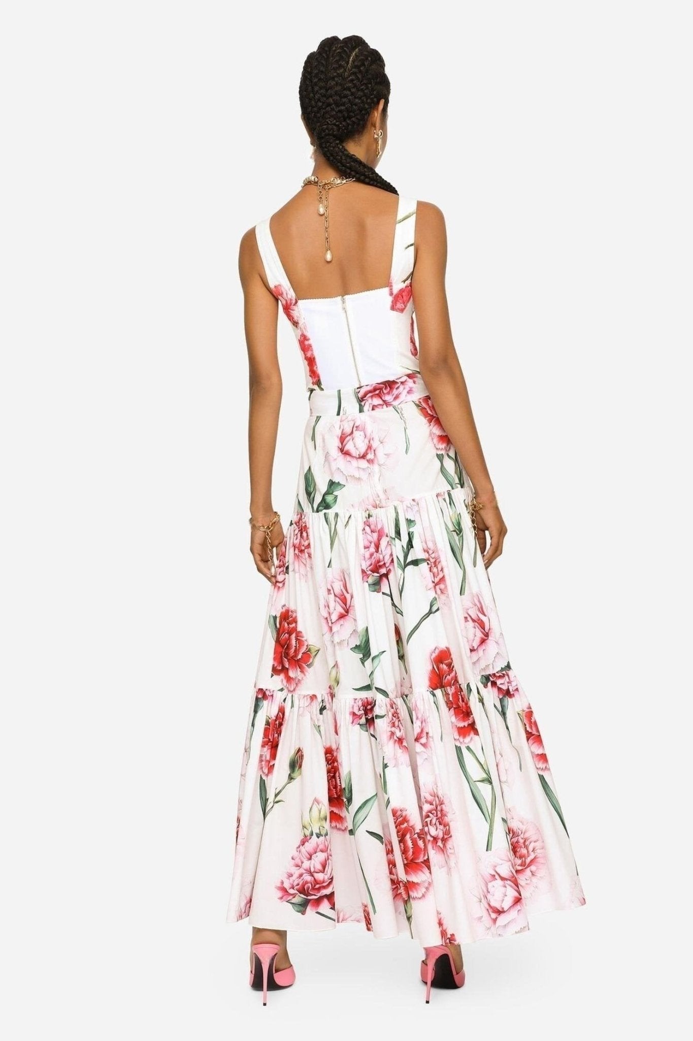 Jemima Printed Tiered Strap Maxi Set-Sunfere